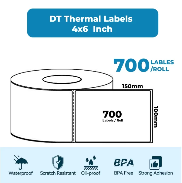 4x6 Inch (100X150mm) Direct Thermal Labels Rolls